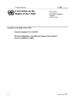 CRC/C/GC/16 United Nations CRC/C/GC/16 Convention on the