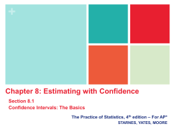 The Basics + Chapter 8 Estimating with Confidence