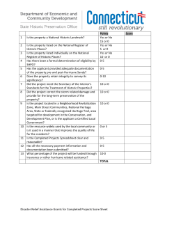Score Sheet for Completed Projects