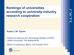 Rankings of universities according to university
