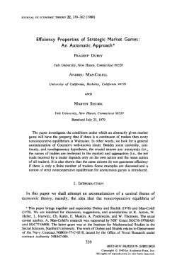 Efficiency Properties of Strategic Market Games: An Axiomatic