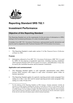 Draft SRS 702.1 - Investment Performance