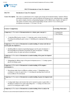 DIG1710 Introduction to Game Development