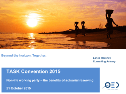Non-life working party &ndash; the benefits of actuarial reserving