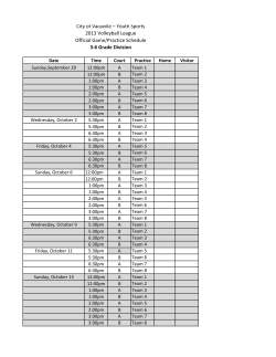 Youth Sports 2013 Volleyball League Official Game/Practice