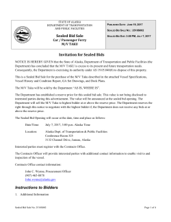 Sealed Bid Sale Invitation for Sealed Bids