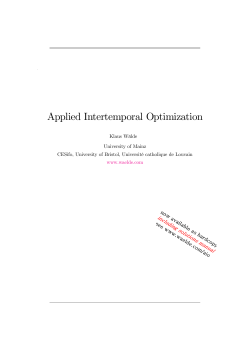 Applied Intertemporal Optimization