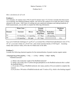 Marine Chemistry 12.742 Problem Set #1 Show calculations for all