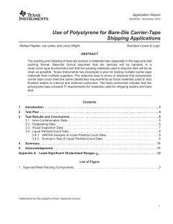 Use of Polystyrene for Bare-Die Carrier-Tape