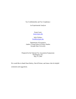 Tax Confidentiality and Tax Compliance