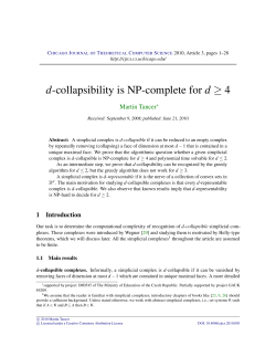 d-collapsibility is NP-complete for d >= 4