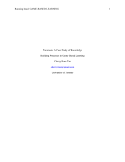 GAME-BASED LEARNING 1 Farmtasia