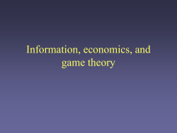 Information, economics, and game theory