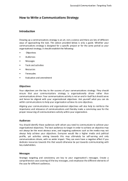 Planning Tools: How to write a communications strategy -