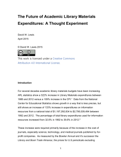 The Future of Academic Library Materials Expenditures: A Thought