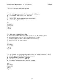Chapter 2: Supply and Demand