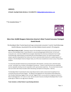 than 10000 Shoppers Determine America`s Most Trusted Consumer