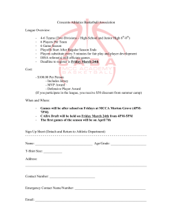 Crescents Athletics Basketball Association League Overview: - 4