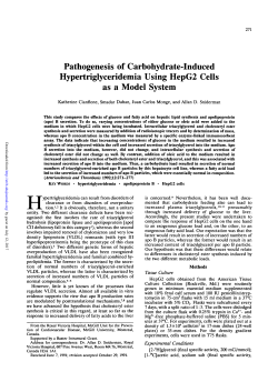 Pathogenesis of Carbohydrate-Induced Hypertriglyceridemia Using