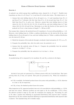 Exam of Discrete Event Systems