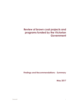 Review of brown coal projects and programs