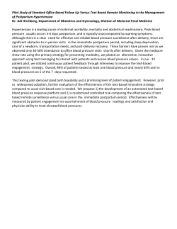 Pilot Study of Standard Office Based Follow Up Versus Text Based