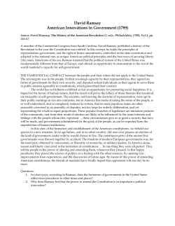 David Ramsay American Innovations in Government (1789)