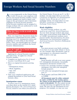 Application for Social Security Card