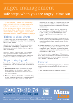 Safe steps when you are angry - time out