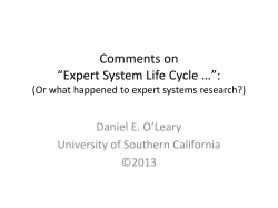 Expert System Life Cycle