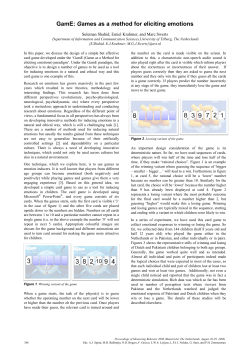 GamE: Games as a method for eliciting emotions