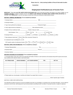 Employment Verification/Loss of Income Form