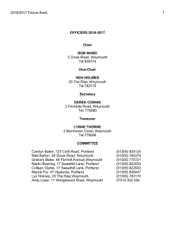 2016/2017 Fixture Book OFFICERS 2016