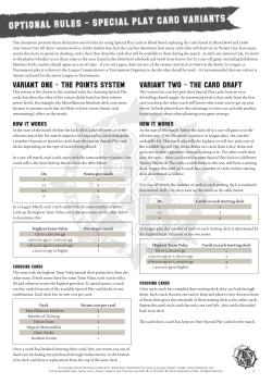 optional rules - special play card variants