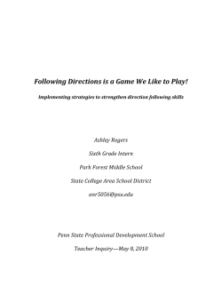 Following Directions is a Game We Like to Play!