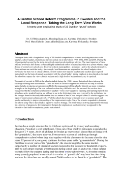 School Reforms and Local Response in the long run