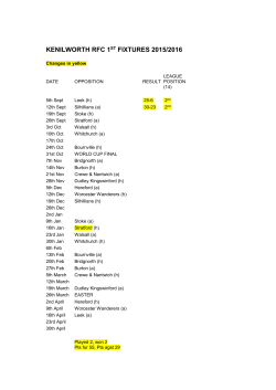 september - Kenilworth Rugby Club