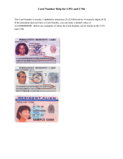 Card Number Help for I-551 and I-766 - Form I