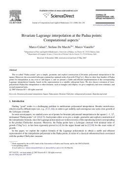Bivariate Lagrange interpolation at the Padua points: Computational