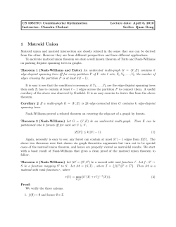 1 Matroid Union