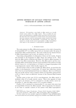 AFFINE METRICS OF LOCALLY STRICTLY CONVEX SURFACES