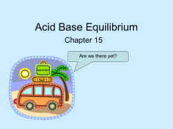 Acid Base Equilibrium