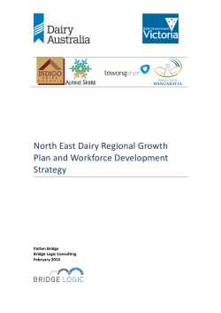 North East Dairy Regional Growth Plan and Workforce Development