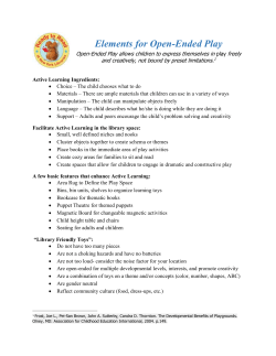 Elements for Open Ended Play
