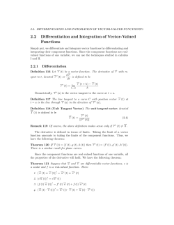 2.2 Differentiation and Integration of Vector