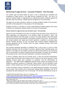 Hire Purchase - Scottish Legal Aid Board