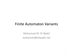 Finite Automaton Variants