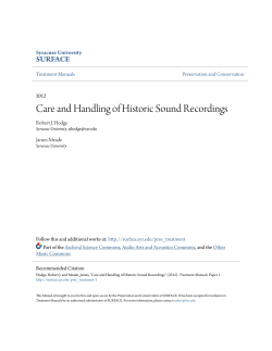 Care and Handling of Historic Sound Recordings