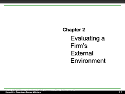 Evaluating a Firm`s External Environment