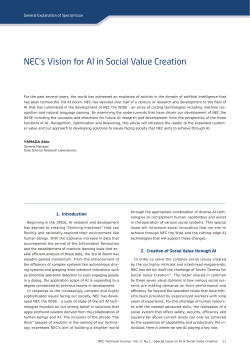 NEC`s Vision for AI in Social Value Creation